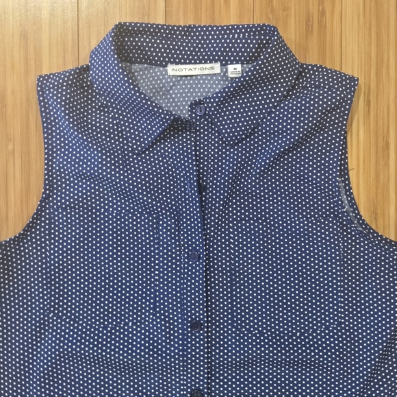 NWOT Notstions Sleeveless Polka Dot Top - Picture 3 of 6